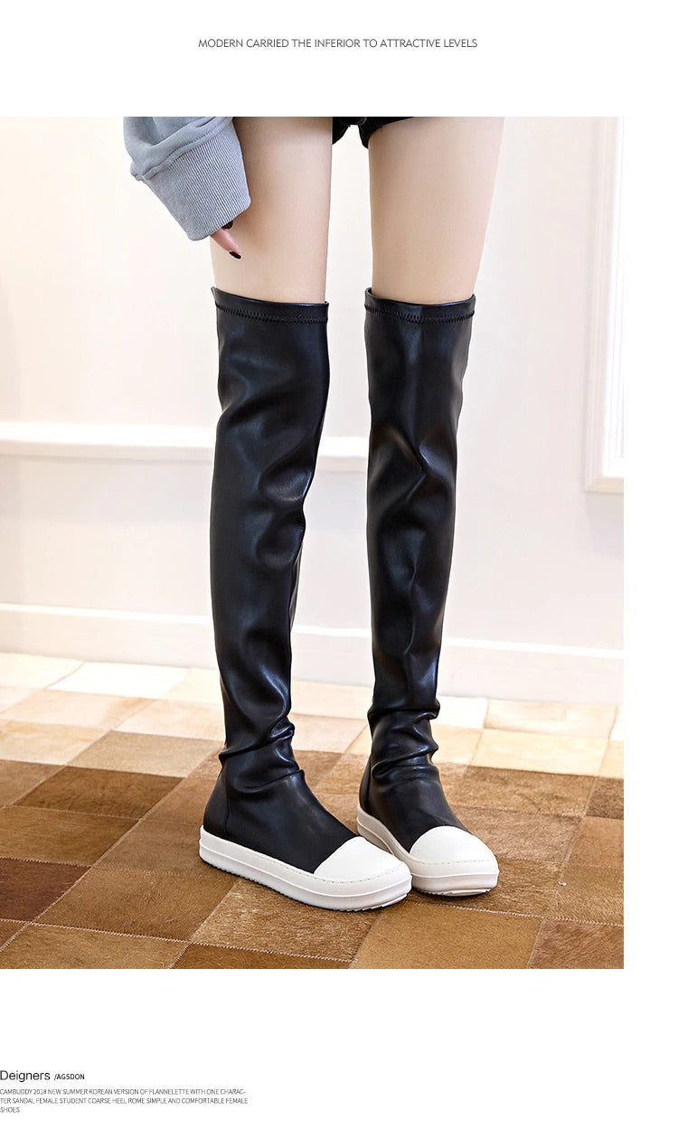 Casual Women Boots Black Over the Knee Boots