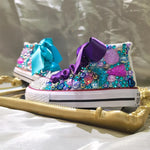 Load image into Gallery viewer, Lollipop Rainbow Candy Canvas Simulation DIY Kids Pearls Sneakers
