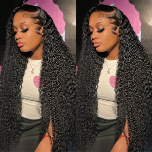 Deep Wave Lace Frontal Wig Hd Curly Human Hair Wigs