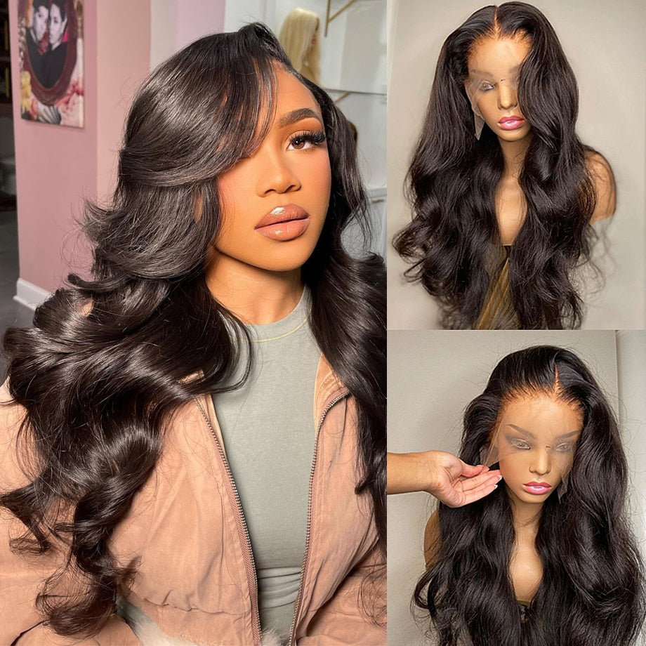 13X4 Body Wave Wig Hd Transparent Lace Frontal Wig Human Hair Pre Plucked