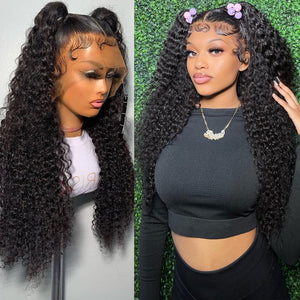 Deep Wave Frontal Wig/ Transparent Lace Wigs /Wet And Wavy Deep Wave.