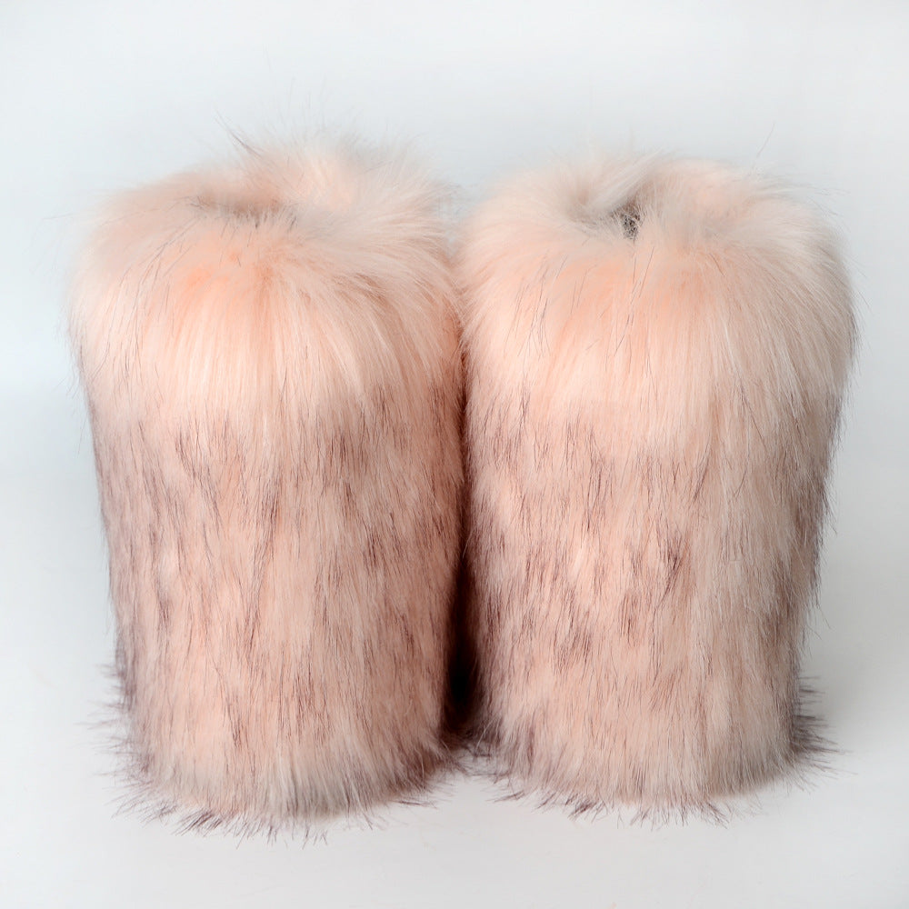 Winter Fluffy Faux Fox Fur Boots