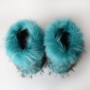 Winter Fluffy Faux Fox Fur Boots