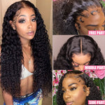 Load image into Gallery viewer, HD Transparent Deep Wave Lace Frontal Wig Curly Human Hair
