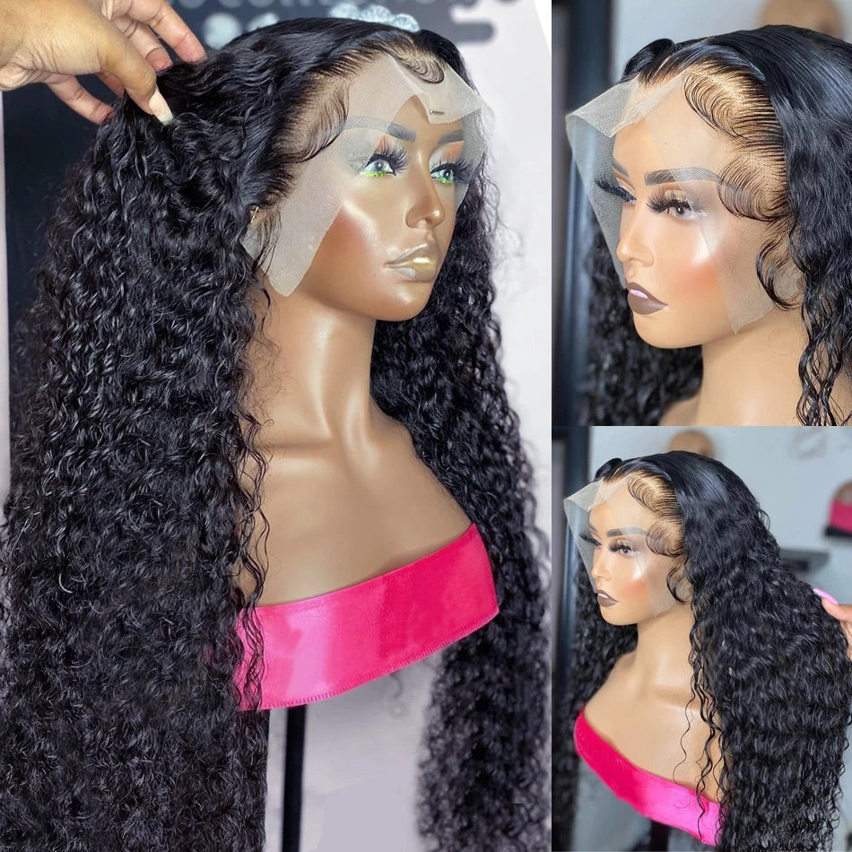 Deep Wave Frontal Wig/ Transparent Lace Wigs /Wet And Wavy Deep Wave.