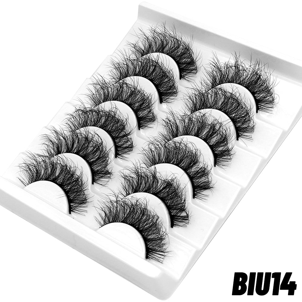 False Eyelashes Cat-Eye Fluffy Faux Mink Lashes 8D