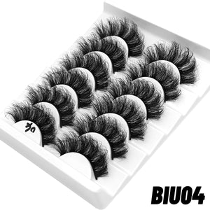 False Eyelashes Cat-Eye Fluffy Faux Mink Lashes 8D