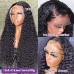 Load image into Gallery viewer, Lace Wig Human Hair Pre Plucked /Curly Deep Water Wave Lace Front Wig
