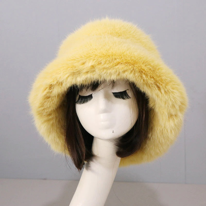 Winter Warm Faux Fur Bucket Hats