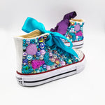 Load image into Gallery viewer, Lollipop Rainbow Candy Canvas Simulation DIY Kids Pearls Sneakers
