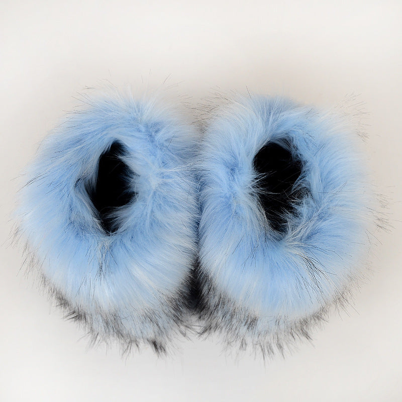 Winter Fluffy Faux Fox Fur Boots