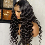 Load image into Gallery viewer, Loose Deep Wave  Transparent Lace Frontal Wig Human Hair Pre Plucked
