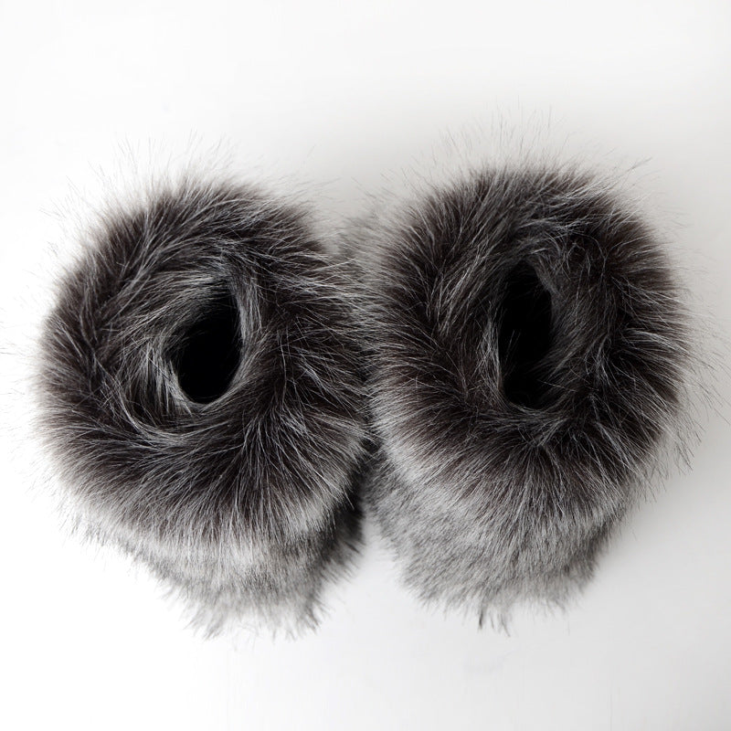 Winter Fluffy Faux Fox Fur Boots