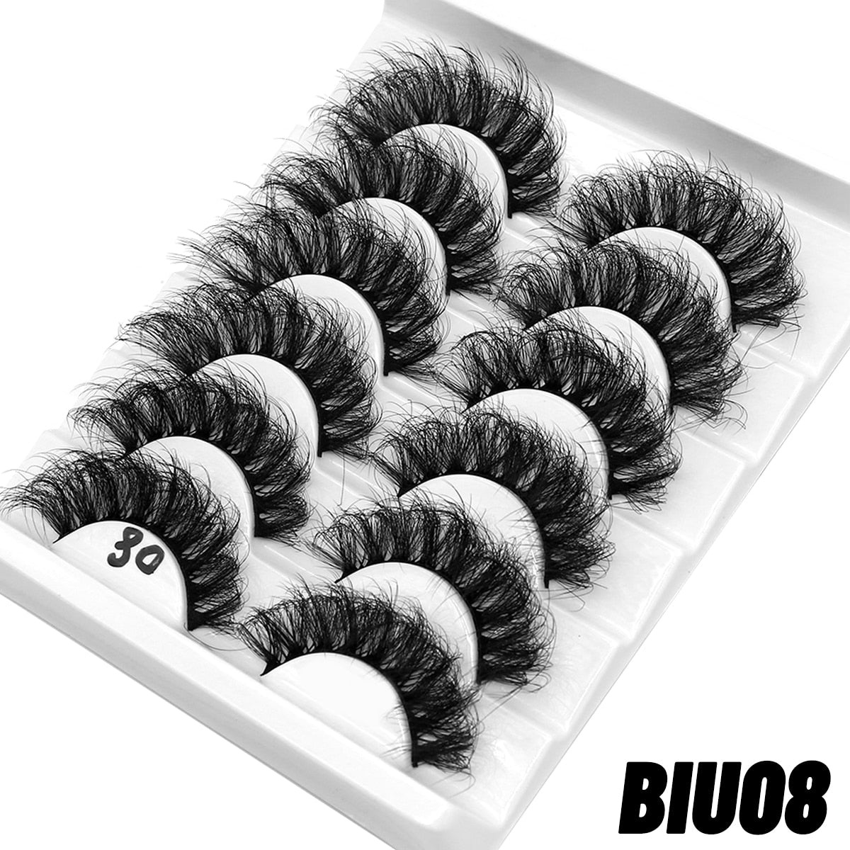 False Eyelashes Cat-Eye Fluffy Faux Mink Lashes 8D