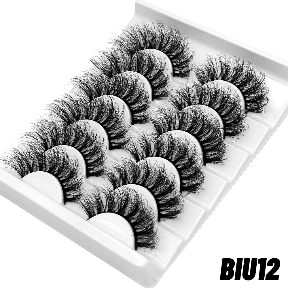 False Eyelashes Cat-Eye Fluffy Faux Mink Lashes 8D