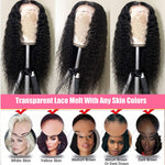 Load image into Gallery viewer, HD Transparent Deep Wave Lace Frontal Wig Curly Human Hair
