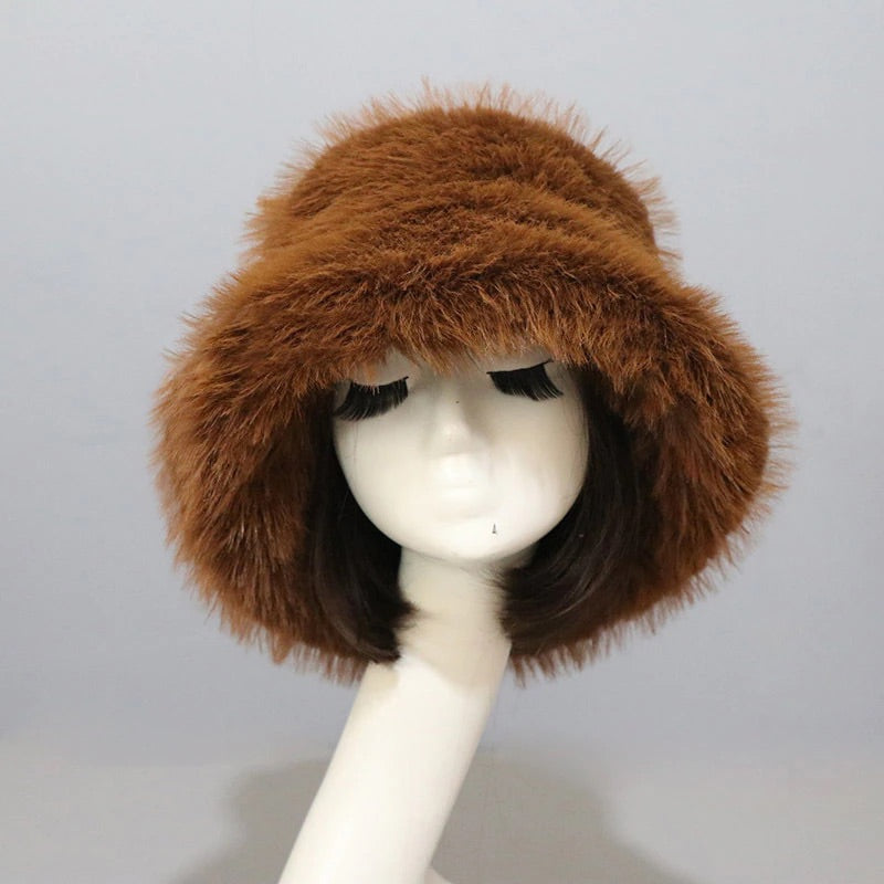 Winter Warm Faux Fur Bucket Hats