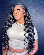 Load image into Gallery viewer, Loose Deep Wave  Transparent Lace Frontal Wig Human Hair Pre Plucked
