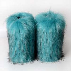 Winter Fluffy Faux Fox Fur Boots