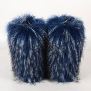 Winter Fluffy Faux Fox Fur Boots