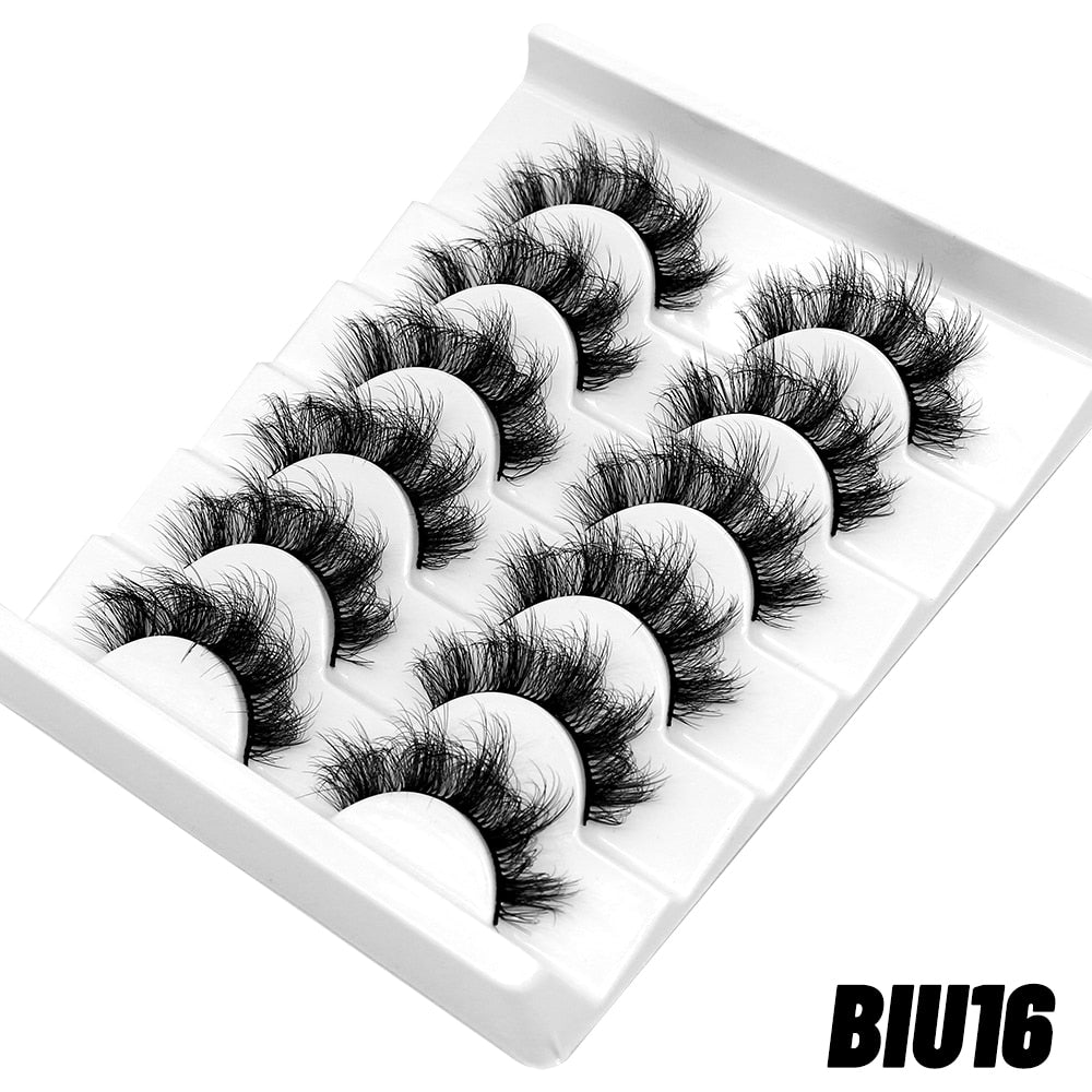 False Eyelashes Cat-Eye Fluffy Faux Mink Lashes 8D