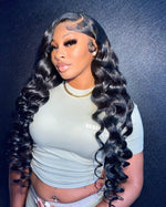 Load image into Gallery viewer, Loose Deep Wave  Transparent Lace Frontal Wig Human Hair Pre Plucked
