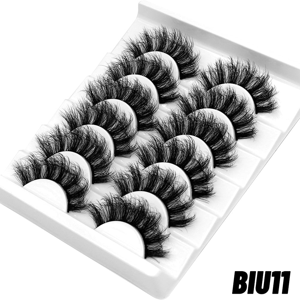 False Eyelashes Cat-Eye Fluffy Faux Mink Lashes 8D