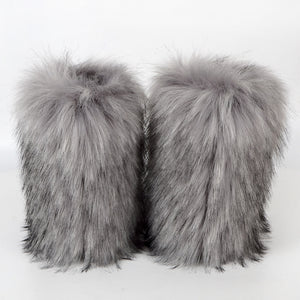 Winter Fluffy Faux Fox Fur Boots