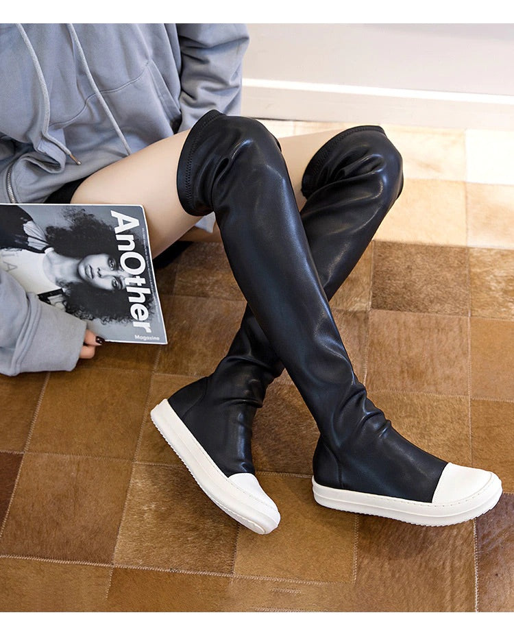 Casual Women Boots Black Over the Knee Boots