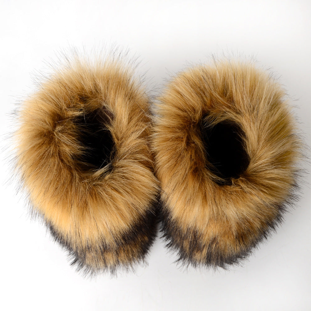 Winter Fluffy Faux Fox Fur Boots