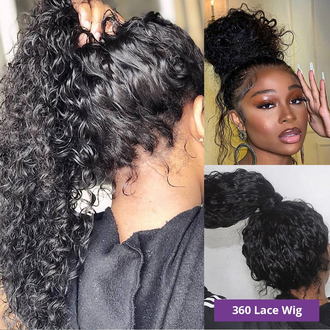 Lace Wig Human Hair Pre Plucked /Curly Deep Water Wave Lace Front Wig