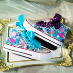 Load image into Gallery viewer, Lollipop Rainbow Candy Canvas Simulation DIY Kids Pearls Sneakers
