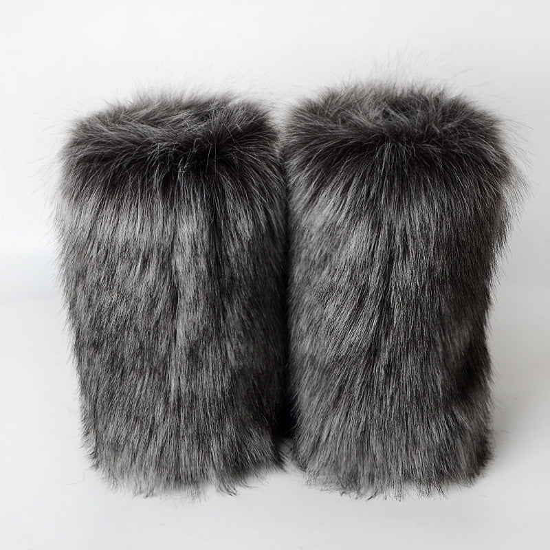 Winter Fluffy Faux Fox Fur Boots