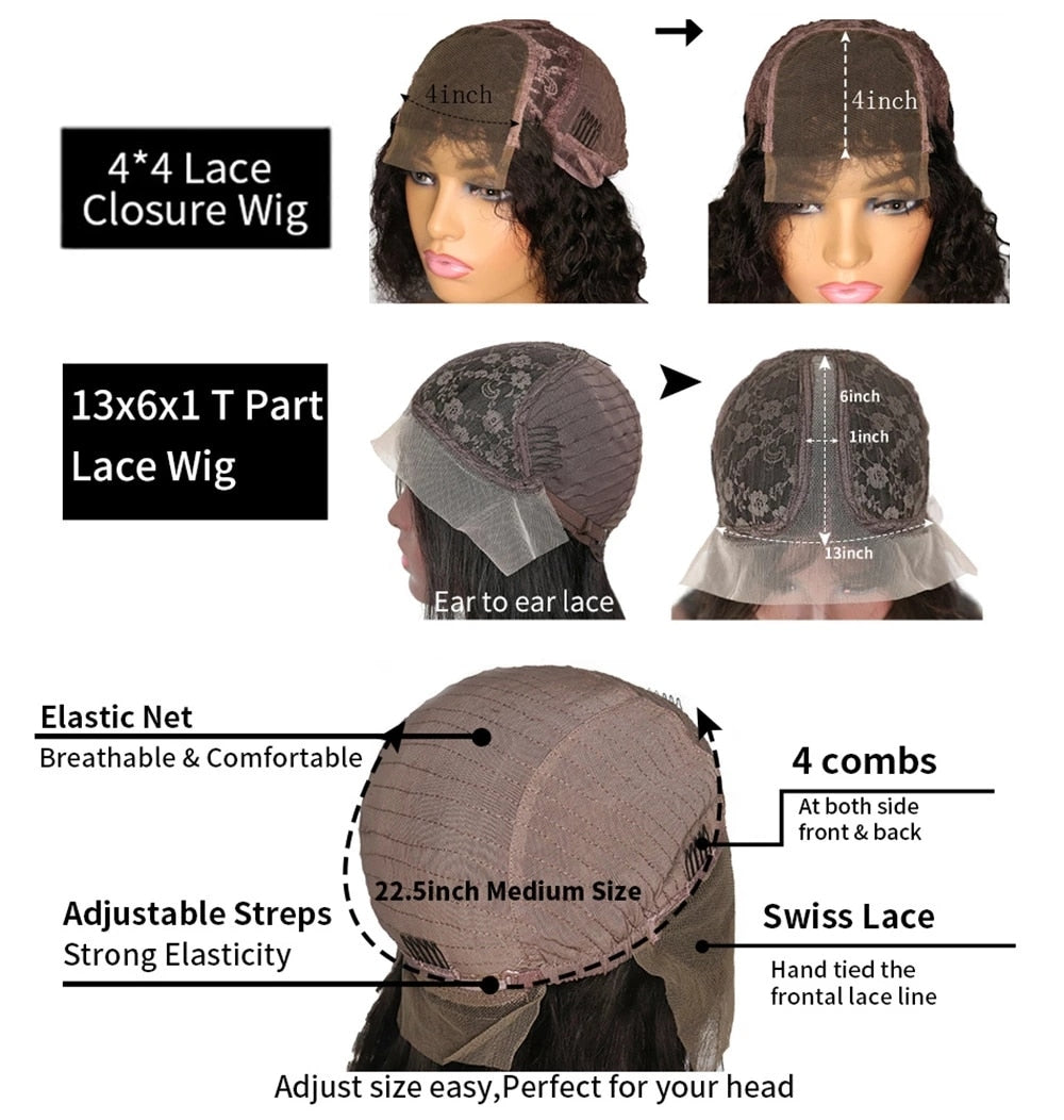 Short Curly Bob Human Hair Wigs/ transparent lace frontal