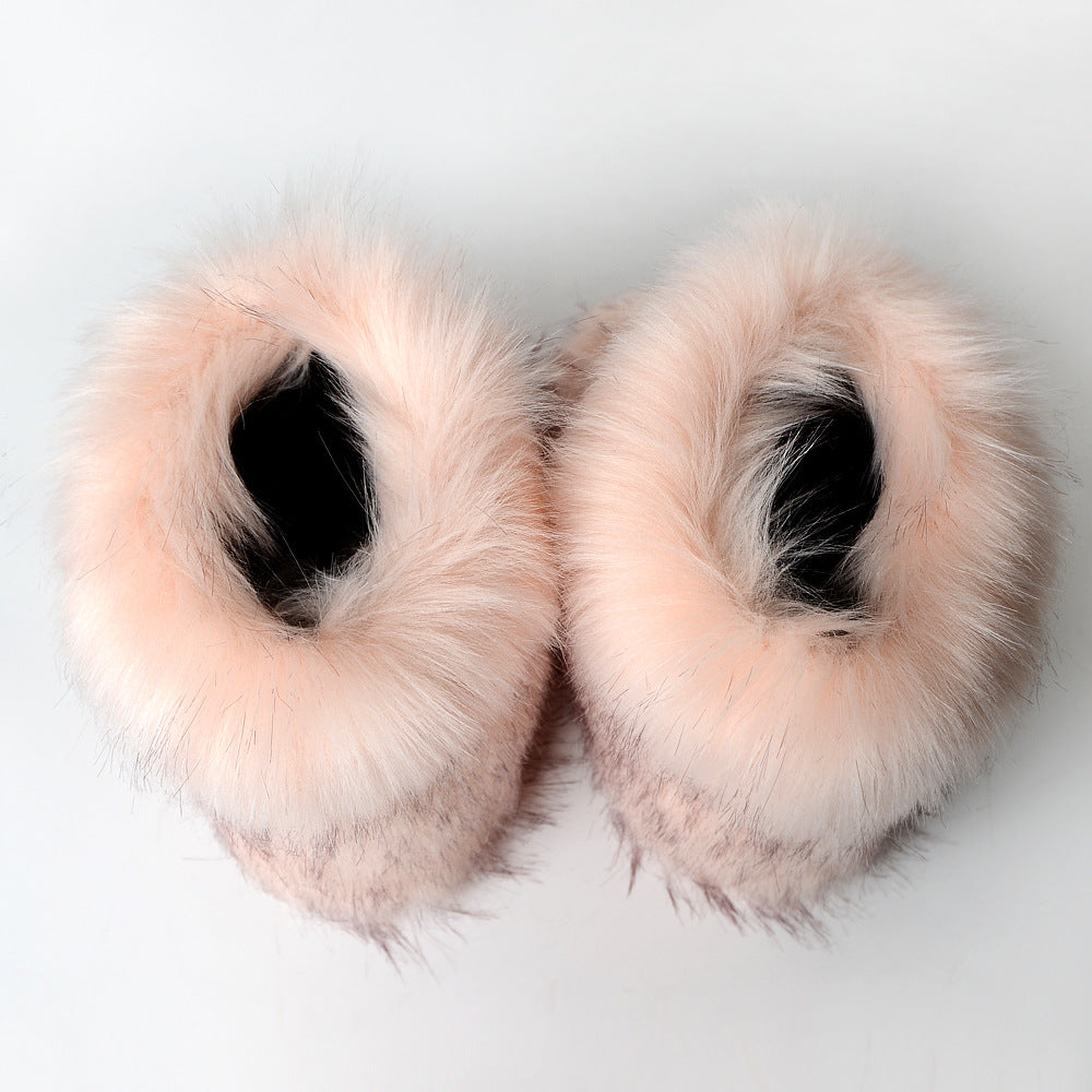 Winter Fluffy Faux Fox Fur Boots