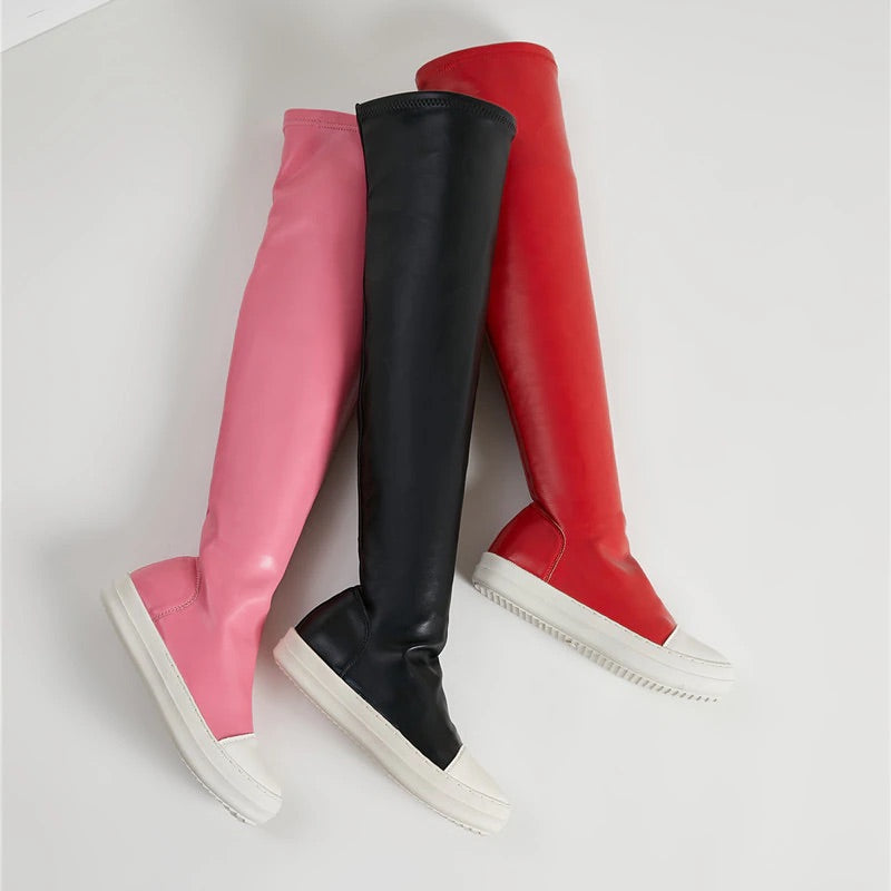 Casual Women Boots Black Over the Knee Boots