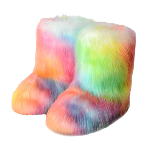 Winter Fluffy Faux Fox Fur Boots