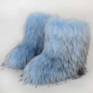 Winter Fluffy Faux Fox Fur Boots