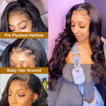 Load image into Gallery viewer, 13X4 Body Wave Wig Hd Transparent Lace Frontal Wig Human Hair Pre Plucked
