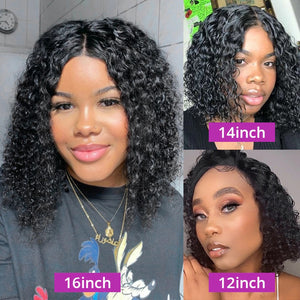 Jerry Curly Short Bob Wigs Lace Frontal Human Hair Wigs