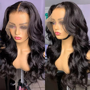 13X4 Body Wave Wig Hd Transparent Lace Frontal Wig Human Hair Pre Plucked