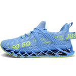 Load image into Gallery viewer, Blue &amp; Fluorescent Green Tennis Shoes
