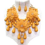 Load image into Gallery viewer, Mustard Pearl Teardrop Flower Set
