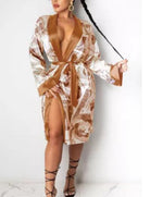 Load image into Gallery viewer, Long Sleeve Midi Bandage Dress Money Pajamas
