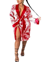 Load image into Gallery viewer, Long Sleeve Midi Bandage Dress Money Pajamas
