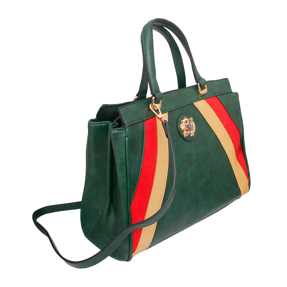 Olive Stripe Designer Tiger Inspired Handbag