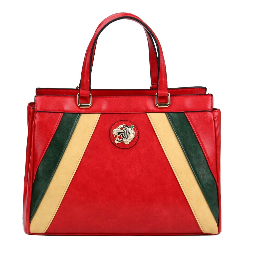 Red Stripe Tiger Handbag