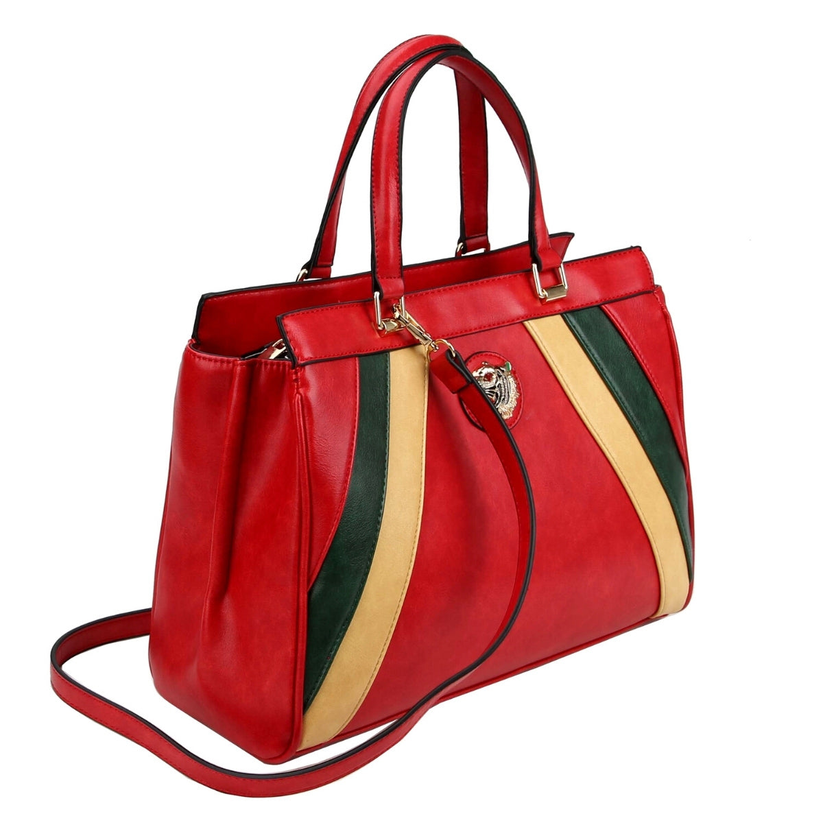 Red Stripe Tiger Handbag