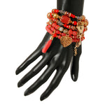 Load image into Gallery viewer, Coral Glass Bead Love Bracelets
