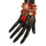 Load image into Gallery viewer, Red Glass Bead Love Bracelets
